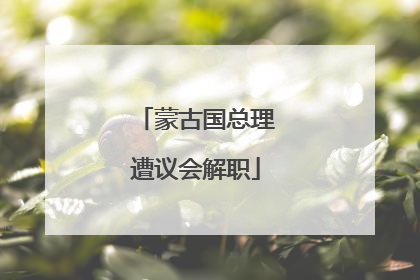 蒙古国总理遭议会解职