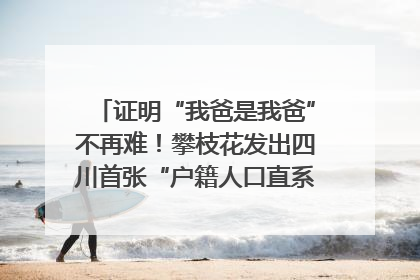 证明“我爸是我爸”不再难！攀枝花发出四川首张“户籍人口直系亲属关系谱”