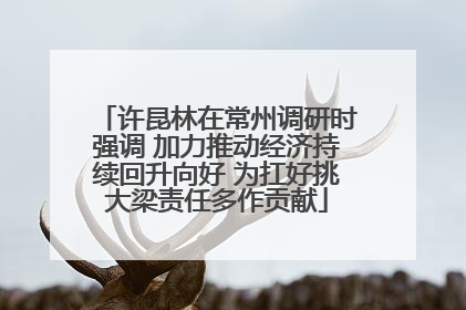 许昆林在常州调研时强调 加力推动经济持续回升向好 为扛好挑大梁责任多作贡献