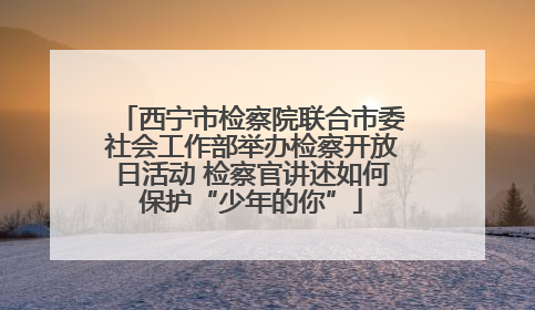 西宁市检察院联合市委社会工作部举办检察开放日活动 检察官讲述如何保护“少年的你”