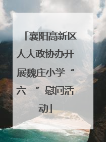 襄阳高新区人大政协办开展魏庄小学“六一”慰问活动