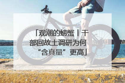 观潮的螃蟹丨干部回故土调研为何“含真量”更高