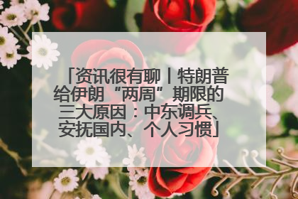 资讯很有聊丨特朗普给伊朗“两周”期限的三大原因：中东调兵、安抚国内、个人习惯