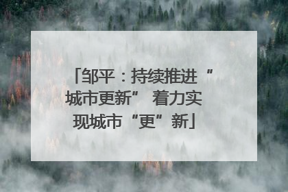 邹平：持续推进“城市更新” 着力实现城市“更”新
