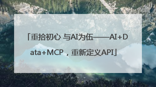 重拾初心 与AI为伍——AI+Data+MCP，重新定义API