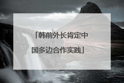 韩前外长肯定中国多边合作实践