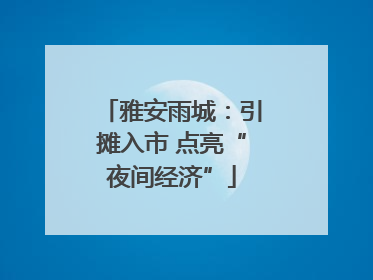 雅安雨城：引摊入市 点亮“夜间经济”