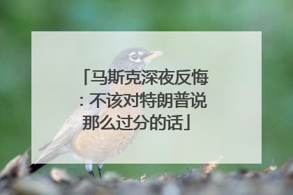马斯克深夜反悔：不该对特朗普说那么过分的话