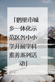 鹤壁市城乡一体化示范区各中小学开展学科素养系列活动