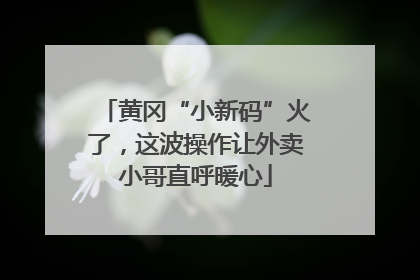 黄冈“小新码”火了，这波操作让外卖小哥直呼暖心