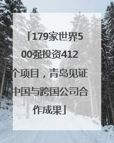 179家世界500强投资412个项目，青岛见证中国与跨国公司合作成果