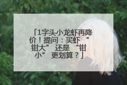 1字头小龙虾再降价！提问：买虾 “钳大” 还是 “钳小” 更划算？