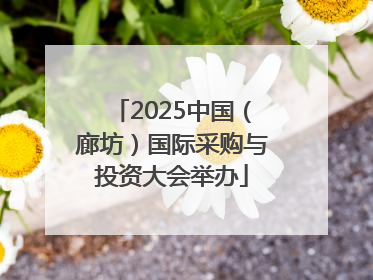 2025中国（廊坊）国际采购与投资大会举办