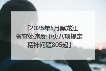2025年5月黑龙江省查处违反中央八项规定精神问题805起