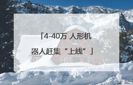 4-40万 人形机器人赶集“上线”