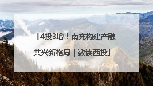 4投3增！南充构建产融共兴新格局｜数读西投