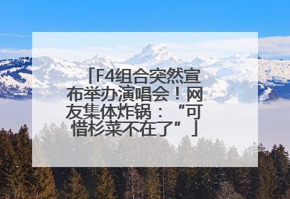 F4组合突然宣布举办演唱会！网友集体炸锅：“可惜杉菜不在了”