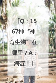 Q：1567种“神奇生物”在哪里？A：海淀！